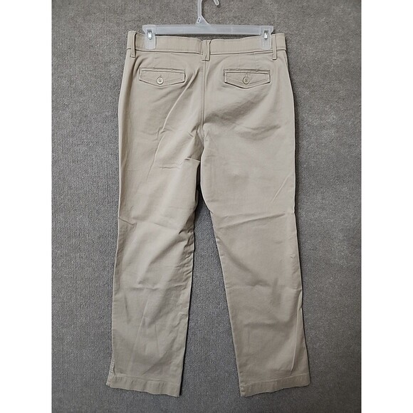Lee Sinfully Soft Khaki Chino Pants Womens 14 Beige Straight Leg Stretch - Picture 3 of 5
